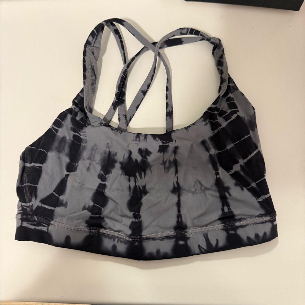 Lululemon Vert Shibori Magnet Grey Black Night Energy Bra